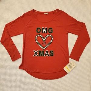 Girls "Omg XMAS" Girls Medium Long Sleeve Shirt